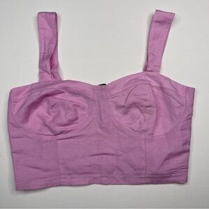 Forever 21 Top Tank Pink Cottagecore Sweet Romantic Coquette Linen Flax Romantic